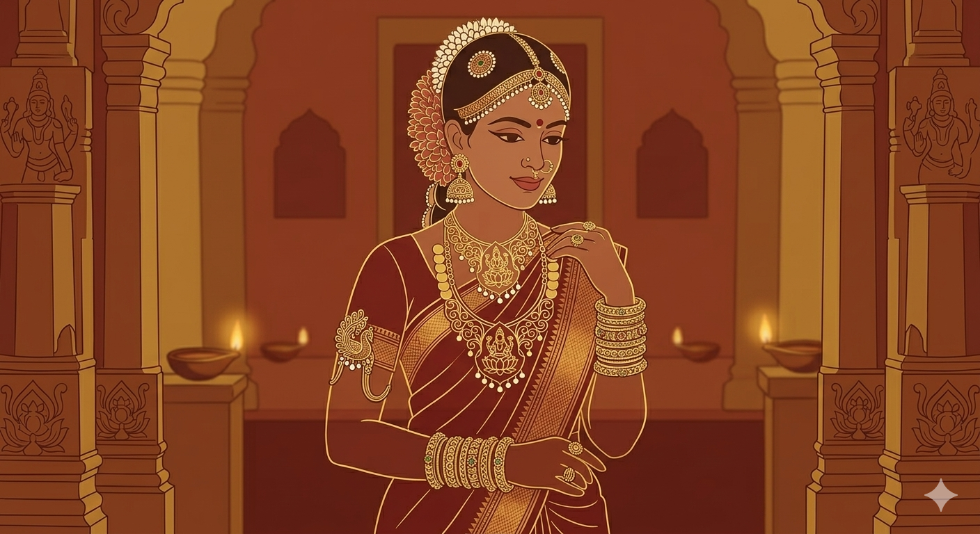 South Indian Bride in Traditional Jewelry